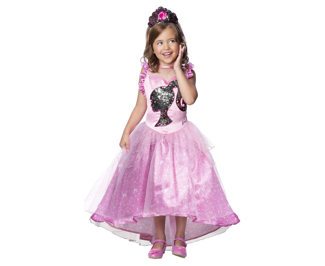 Includes: Barbie Princess dress with flip sequins and tiara